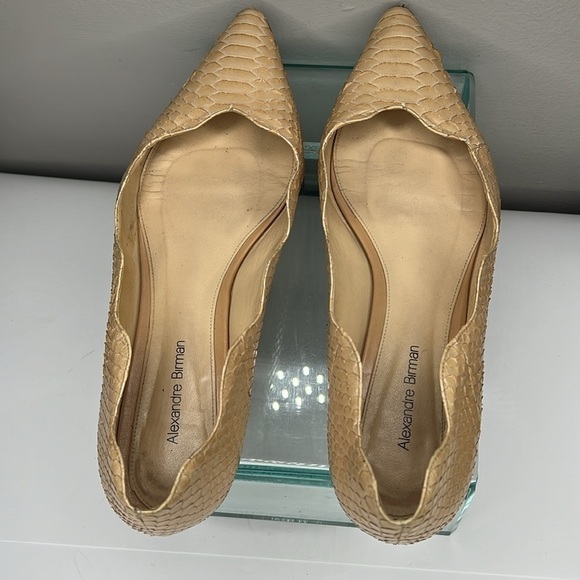 Alexandre Birman Sz 39 Python Beige Nude Flats Shoes - Picture 10 of 12